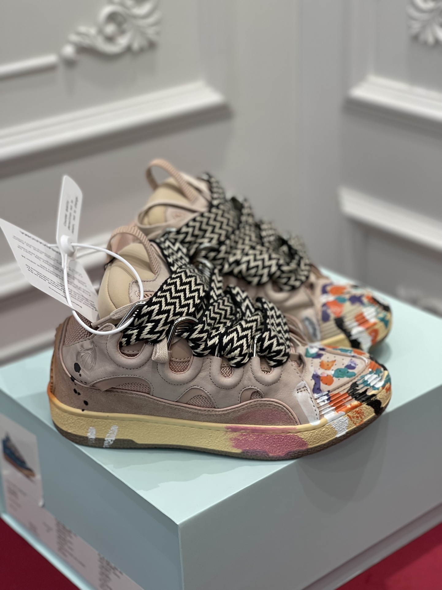 Lanvin Leather Curb Gallery Dept. Pale Pink Multi