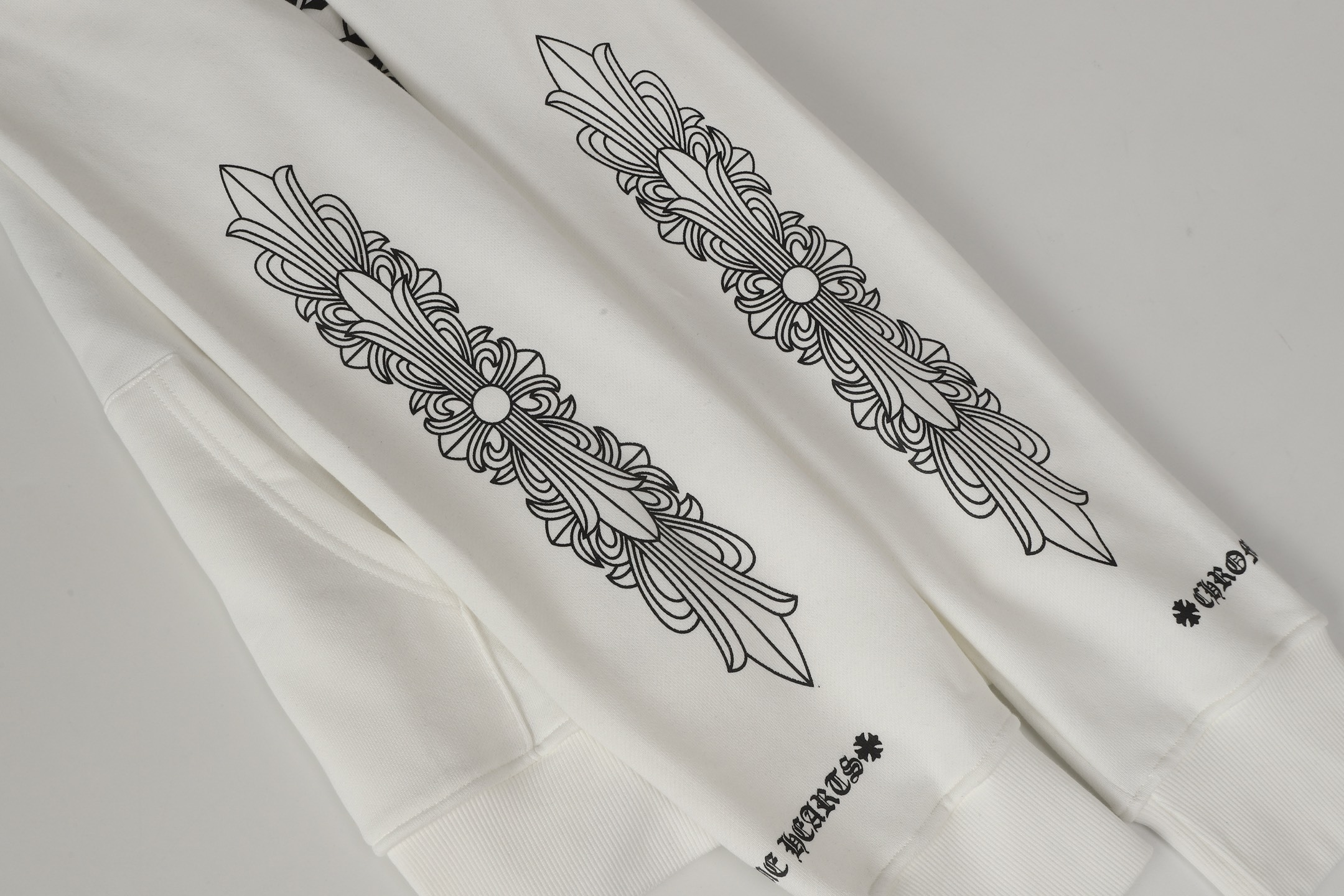 Chrome Heart White Zip Up Hoodie