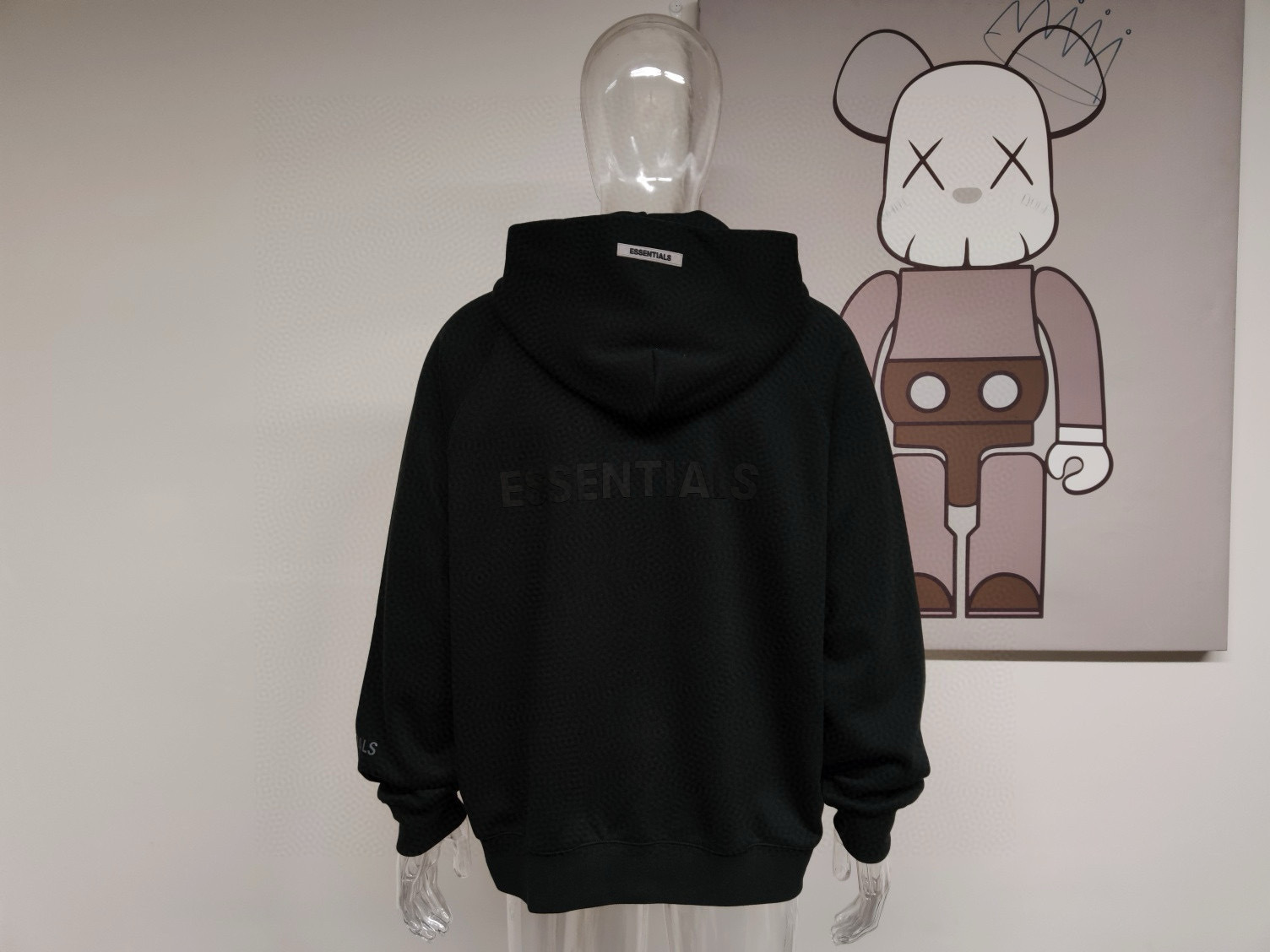 Essentials Black Zip Up Hoodie
