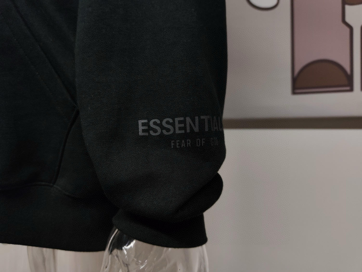 Essentials Black Zip Up Hoodie