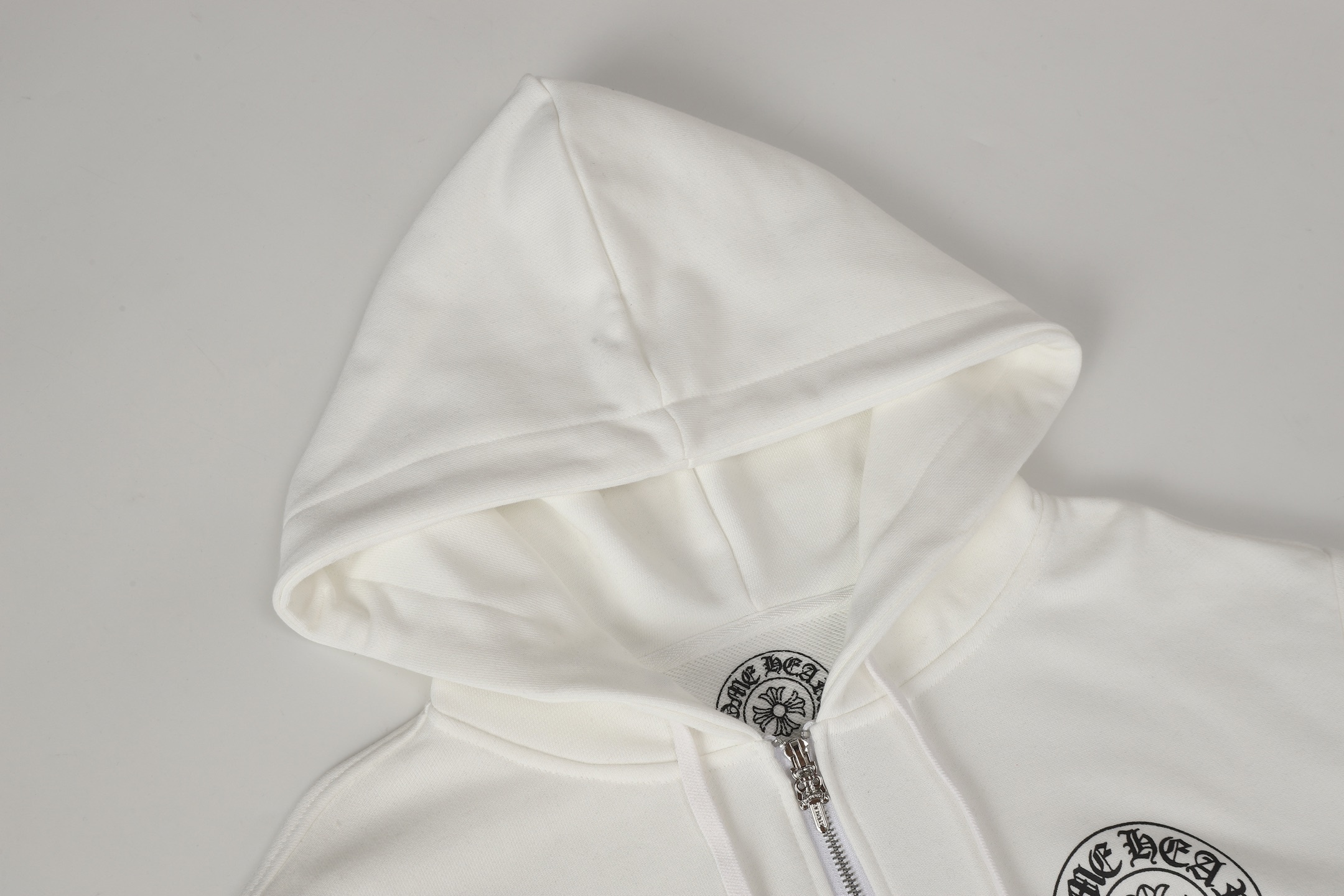 Chrome Heart White Zip Up Hoodie