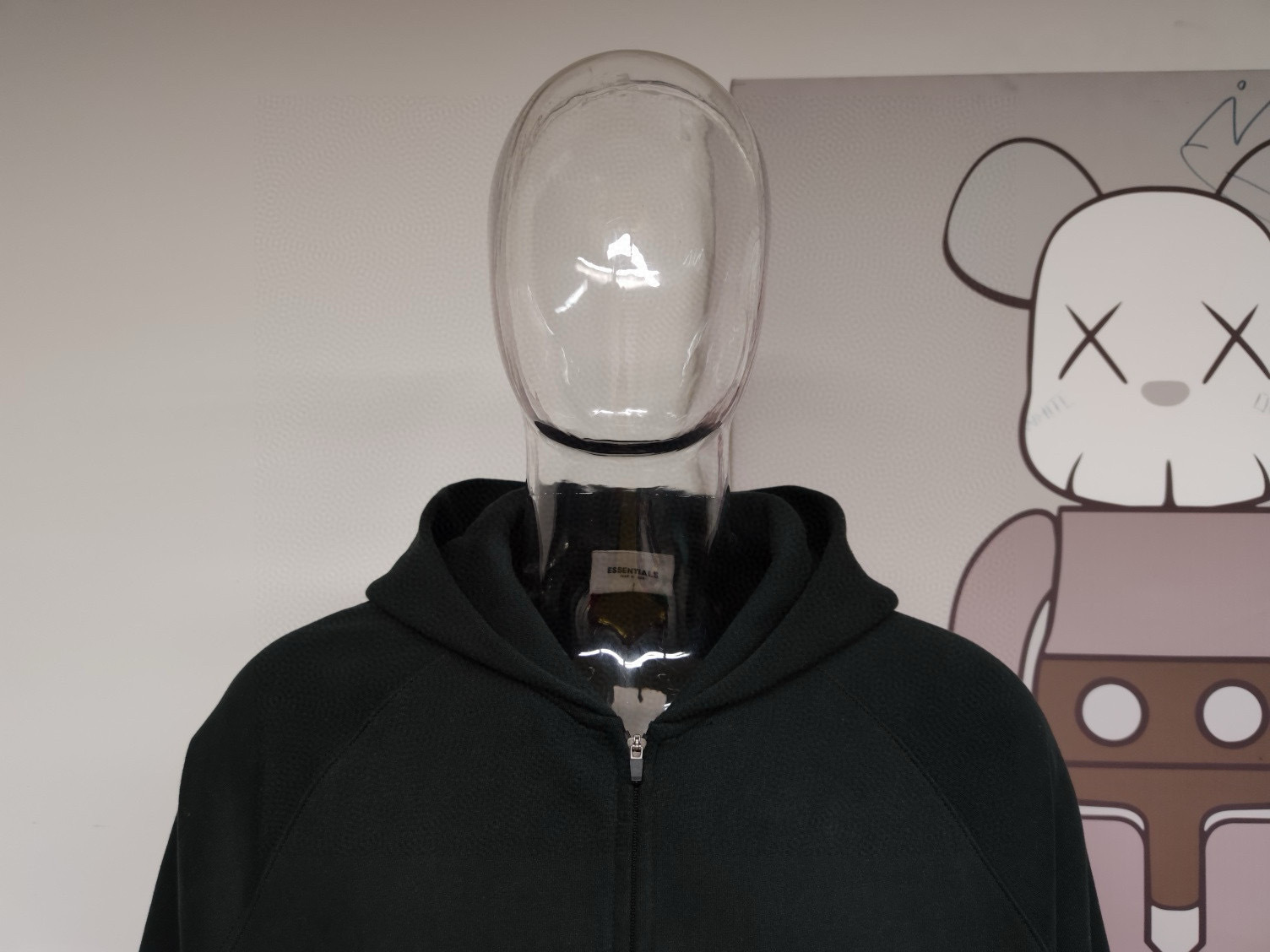 Essentials Black Zip Up Hoodie