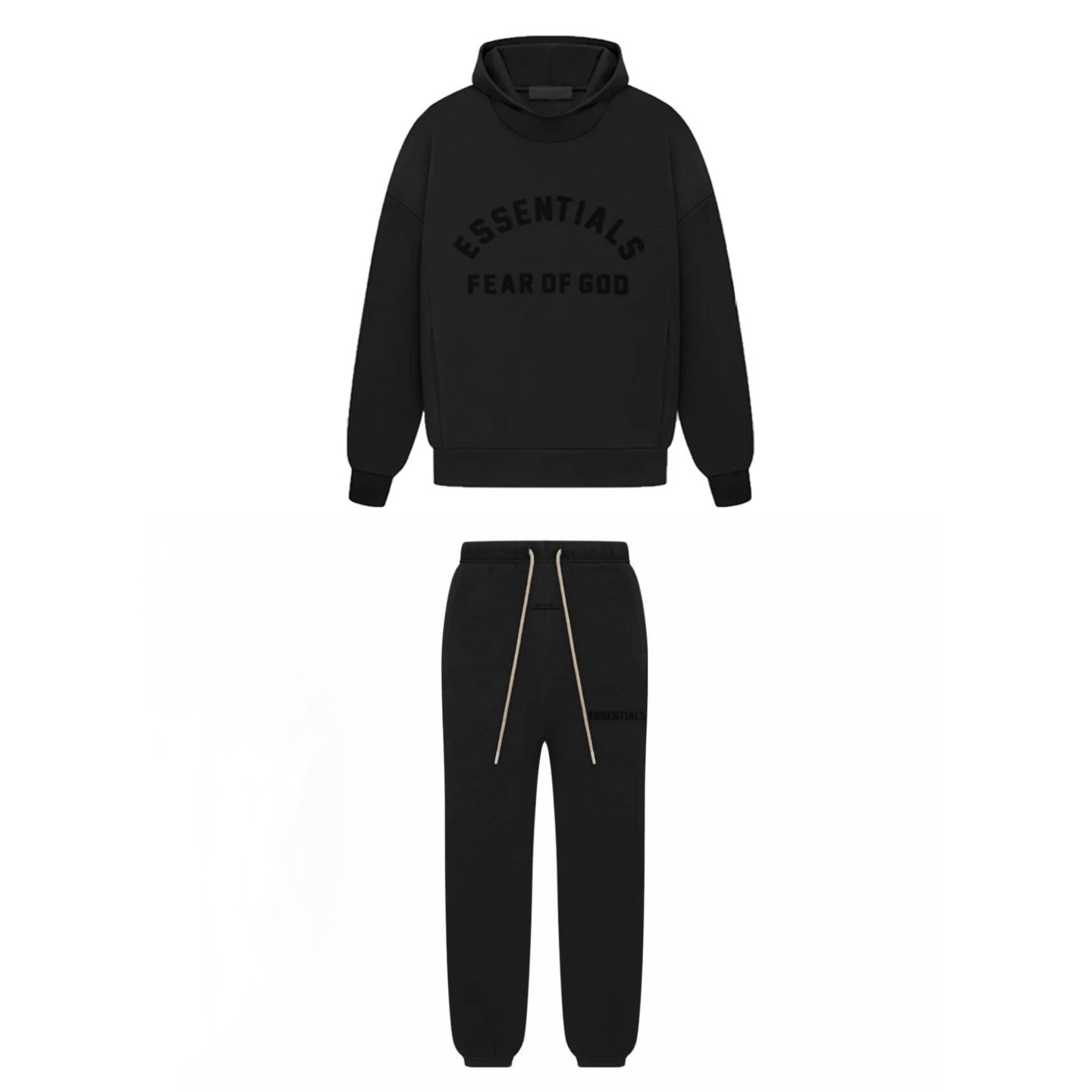 FEAR OF GOD ESSENTIALS JET BLACK TRACKSUIT